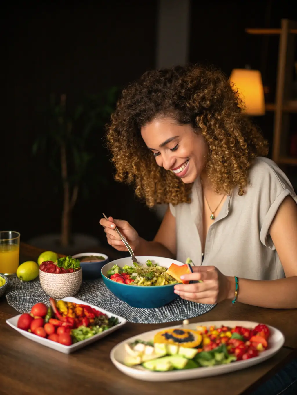 A person smiling and looking energetic after following a meal plan from dein-ernaehrungsplan.ch, conveying the positive impact on their health and well-being.